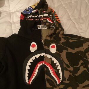 Bape Camouflage and Black Shark Hoodie